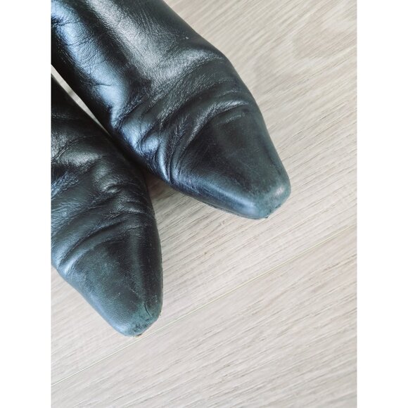 Stuart Weitzman Black Leather Tall High Heel Pointed Toe Zip Womens Boots 9 - Picture 6 of 16